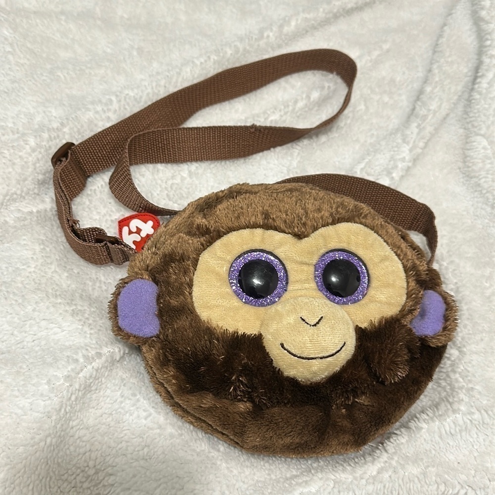 TY Monkey “Coconut” Kids Purse with Small Tear on Strap